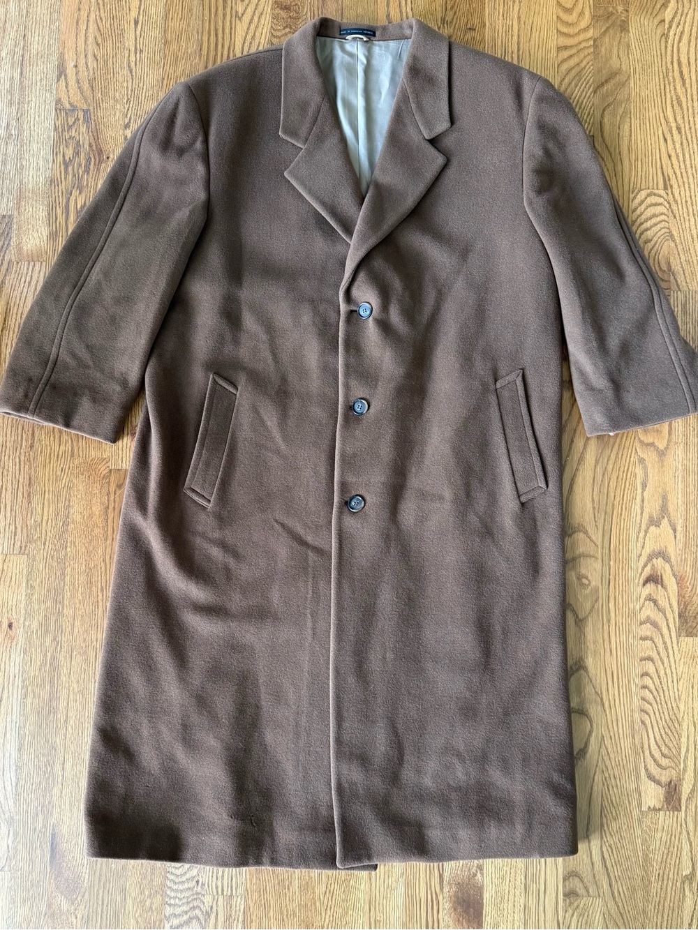 Vintage Spiegel Men’s Overcoat 46R Brown Wool Cashmere Blend Long Coat